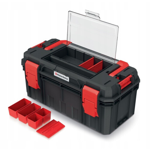 Prosperplast (Small with organiser) Hand tool box Modular Organis Stackable Lockable Heavy Duty Metal Hinges 3 Sizes