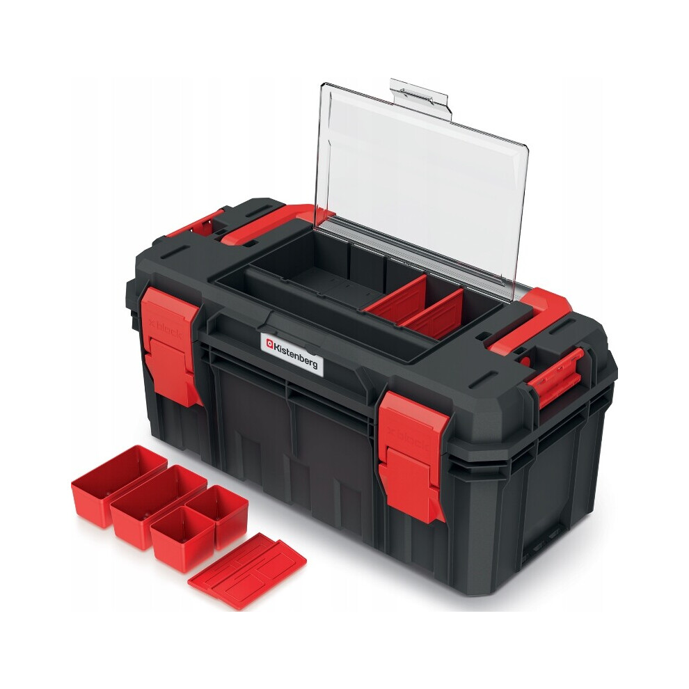 Prosperplast (Medium With Organiser) Hand Tool Box Modular Organis Stackable Lockable Heavy Duty Metal Hinges 3 Sizes
