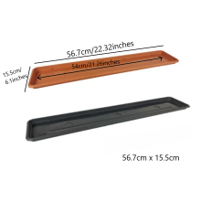 (Anthracite, 56.7cm x 15.5cm) Pot Rectangle Drip Trays Indoor Outdoor Plant Saucer Plastic Tray Saucers