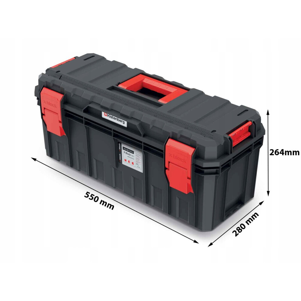 Prosperplast (Medium) Hand Tool Box Modular Organis Stackable Lockable Heavy Duty Metal Hinges 3 Sizes