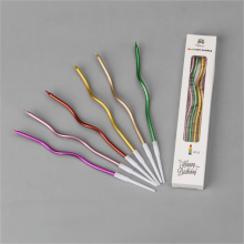 Twisted Birthday Candles Metallic Curled 6-Pack