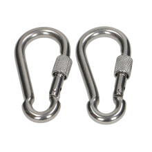 (9mm x 90mm, Carabina_9m_Sc_4) CARABINER CLIP ~ Choose: BASIC, or SCREW LOCK ~ Large & Small ~ HEAVY DUTY!