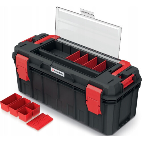 Prosperplast (Large with organiser) Hand tool box Modular Organis Stackable Lockable Heavy Duty Metal Hinges 3 Sizes