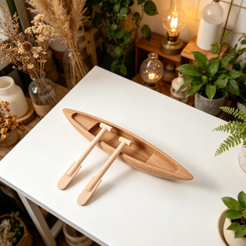 Petit En Bois Pagaie Décor Pour 2