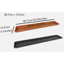(Anthracite, 46.7cm x 15.5cm) Pot Rectangle Drip Trays Indoor Outdoor Plant Saucer Plastic Tray Saucers