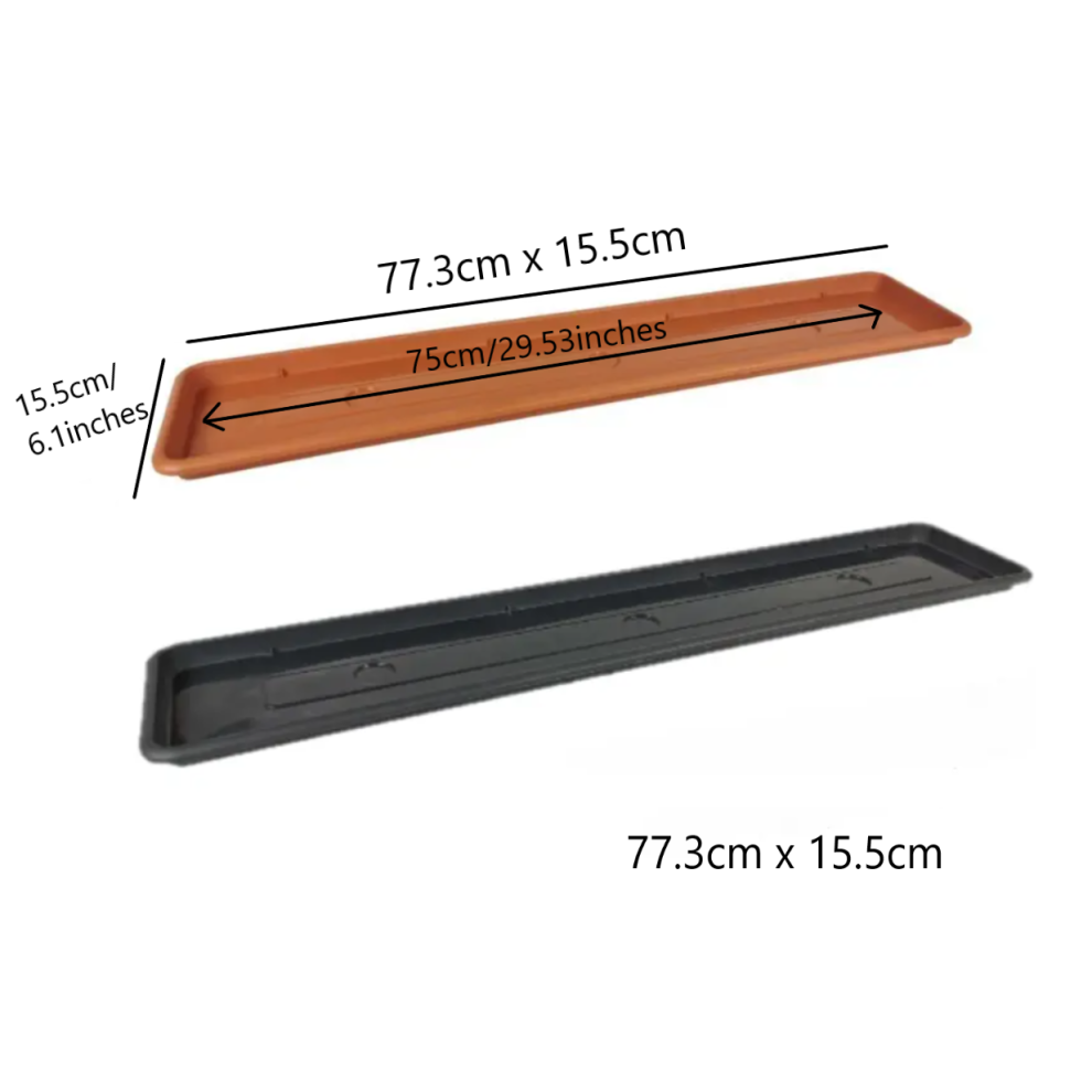 Prosperplast (, 77.3Cm X 15.5Cm) Pot Rectangle Drip Trays Indoor Outdoor Plant Saucer Plastic Tray Saucers Anthracite
