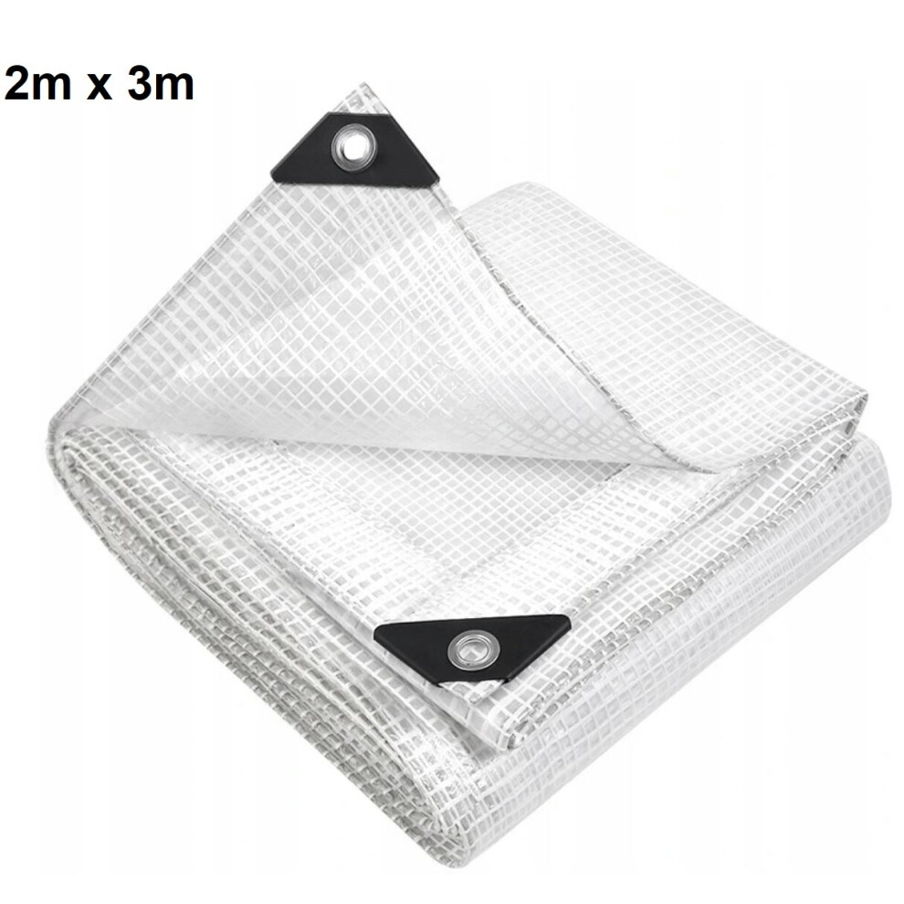 (2M X 3M) Transparent Clear Tarpaulin Extra Heavy Duty 350Gsm Sheet Waterproof Cover Tarp 5056697236579