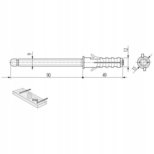 GTV (9 x 90mm) Concealed Floating Shelf Support Hidden Bracket Screw Mounted Into Masonry Walls
