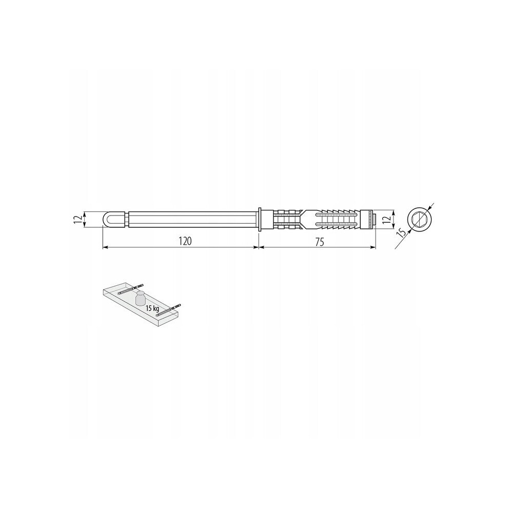 (12 X 120Mm) Concealed Floating Shelf Support Hidden Bracket Screw Mounted Into Masonry Walls 5908231386144
