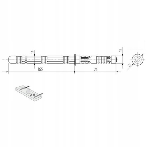 GTV (14 x 165mm) Concealed Floating Shelf Support Hidden Bracket Screw Mounted Into Masonry Walls