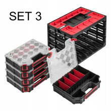 (Set 3) Parts Storage Organiser Tager Case DIY Compartment Cabinet Screws Carry Tool Box