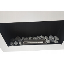 (Fireplace without glass panel) Bio Ethanol Fireplace Biofire Fire White Matt BOX 650 x 400 FLAT BACK ANY WALL