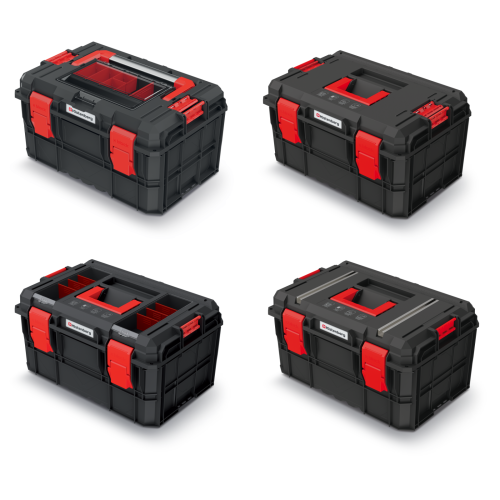 Prosperplast (Medium tool box, Log - organier set in the lid) Kistenberg XBlock Modular Rolling Toolbox Wheels Various Polypropylene Lockable