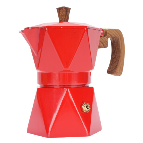 Doppelventil 2-Tassen-Kaffeekocher für den Herd rot