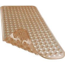 Original Bath Shower Mat for Tub, Non Slip Bathtub Mats with Suction Cups, Drain Holes, Machine Washable, BPA,Phthalate Free, Clean Brown