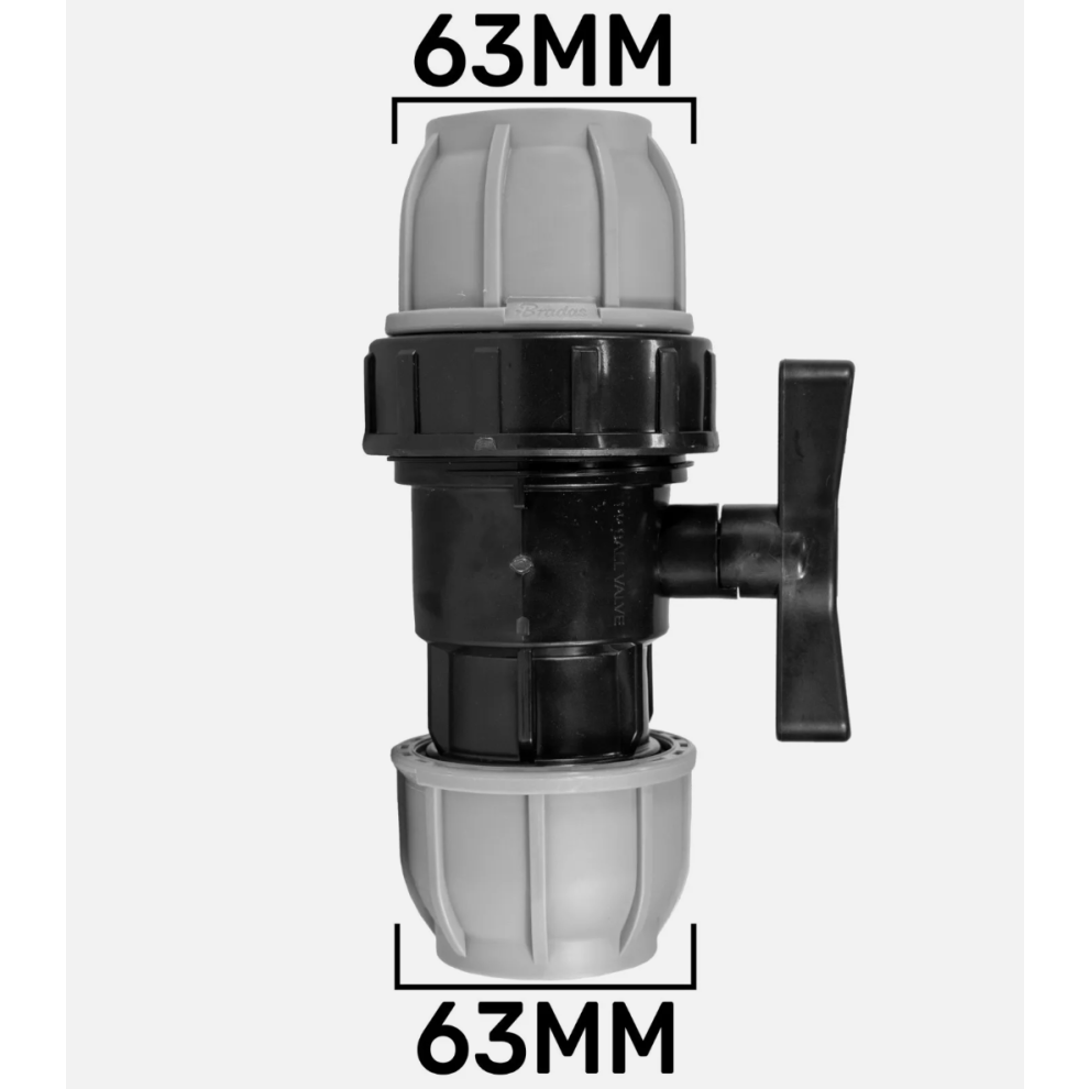 (63Mm / 63Mm) Mdpe Compression Ball Valve Water Pipe Hdpe Ldpe 20 25 32 40 50 63Mm Bspm Bspf 5056697210968