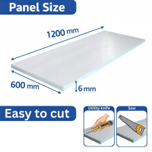 (6mm) Tile Backer Board Insulation XPS Foam Waterproof 50pcs Wet room 1200x600mm