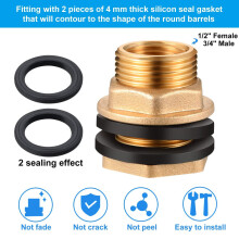 (Brass 1/2") Water Butt Connector Adapter Tank Fitting 1/2" - 2" Barb Straight 90 Pipe Outlet