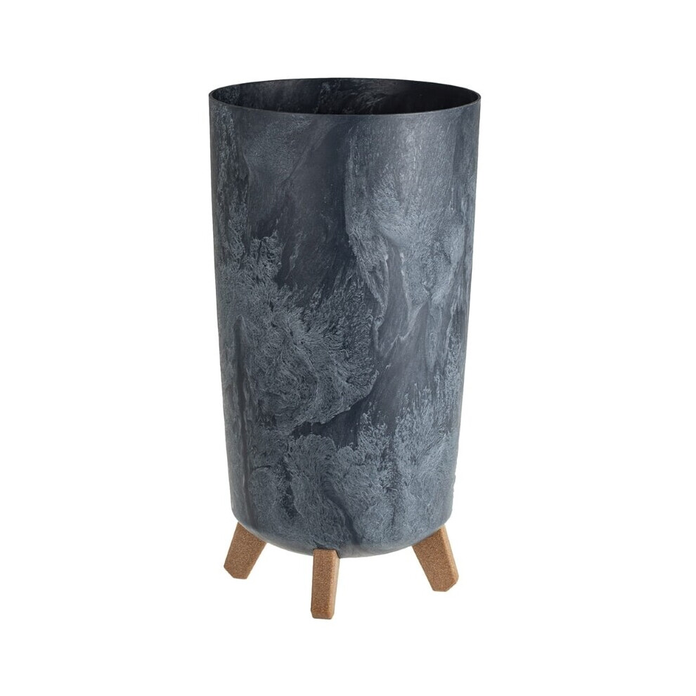 Prosperplast (Beton ) Round Gracia Style Planter With Legs Tall Plant Pot Indoor Outdoor Garden Decor Anthracite