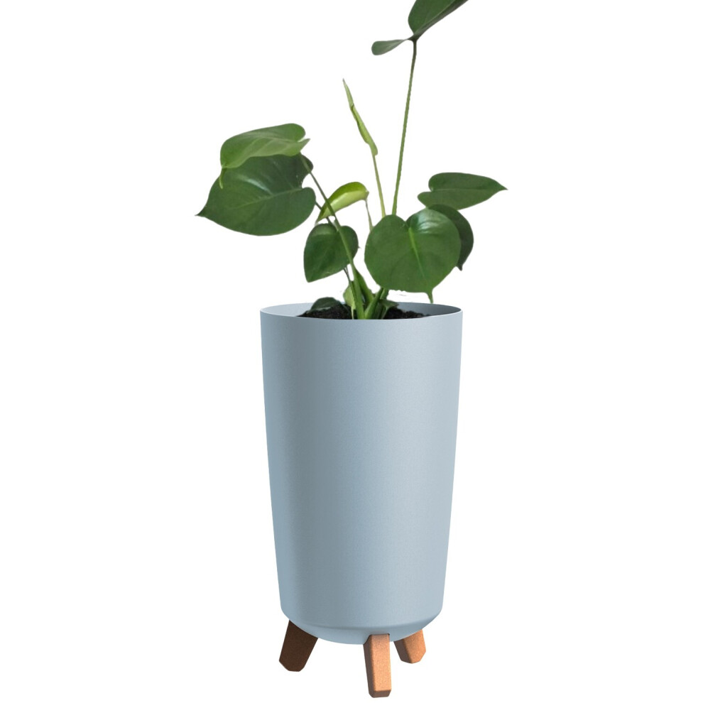 Prosperplast ( Grey) Round Gracia Style Planter With Legs Tall Plant Pot Indoor Outdoor Garden Decor Light/Grey