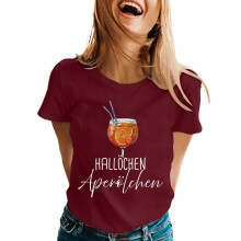 Women's Prom T-shirt Cocktail Print Lightweight Top-Burgundy S