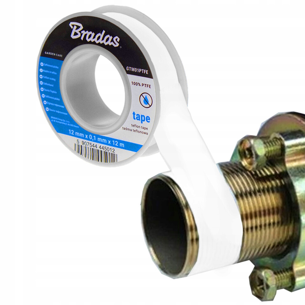 (10 Rolls) Ptfe Teflon Threaded Sealing Tape Adhesive Plumbers Water Tight 10M X 12Mm 5056697228123