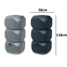 (Anthracite, 320 Litres) Rainwater Tank Water Butt Garden Large Plastic Connection kit 320L 700L 1000L