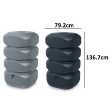 (Grey, 700 Litres) Rainwater Tank Water Butt Garden Large Plastic Connection kit 320L 700L 1000L