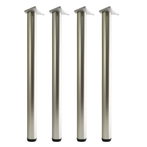 GTV (Satin, 82 cm) 4X Table Leg Breakfast Bar Worktop Adjustable Support Kitchen 710/820/870/1100mm