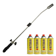 (Weed Wand + 4 Butane Cans) Weed Burner Wand Butane Gas Cordless Garden Lance Torch Weed Killer Blowtorch