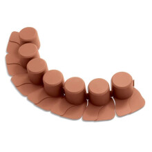 (Terracotta) Garden Palisade Edging Border with Lawn Mower Ramp 4m - 3 Colours - Sturdy Solid