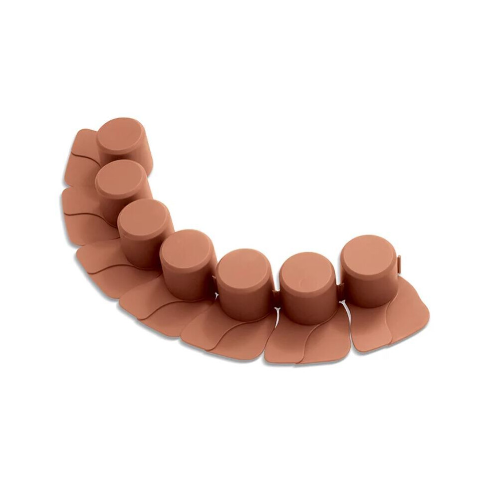 Prosperplast (Terracotta) Garden Palisade Edging Border With Lawn Mower Ramp 4M - 3 Colours - Sturdy Solid