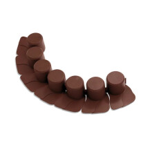 (Brown) Garden Palisade Edging Border with Lawn Mower Ramp 4m - 3 Colours - Sturdy Solid