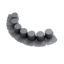 (Grey) Garden Palisade Edging Border with Lawn Mower Ramp 4m - 3 Colours - Sturdy Solid