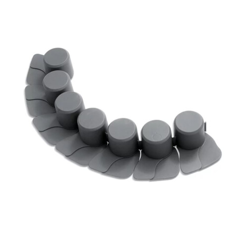 Prosperplast (Grey) Garden Palisade Edging Border with Lawn Mower Ramp 4m - 3 Colours - Sturdy Solid