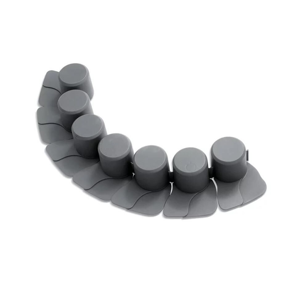 Prosperplast (Grey) Garden Palisade Edging Border With Lawn Mower Ramp 4M - 3 Colours - Sturdy Solid Grey