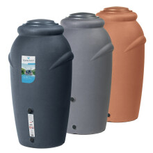 (Brick, 210L) Rainwater Tank Water Butt Plastic Container with connection Kit 210L 360L 440L