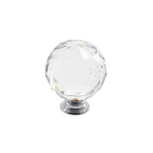 (40MM) CLEAR CRYSTAL DIAMOND GLASS DOOR KNOBS CUPBOARD DRAWER FURNITURE HANDLE CABINET