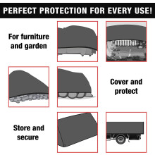 (Grey (200GSM), 3 x 4 m) Tarpaulin Regular And Heavy Duty Waterproof Cover Tarp Ground Sheet Multi Sizes