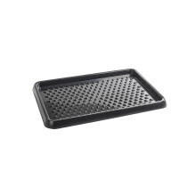 (Small) Plastic Shoe Plant Tray Dry Pad Wellies Boots Door Utility Mat Easy Clean Black