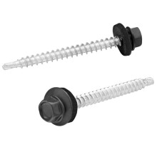 (4.8mm x 55mm, 200) Self-Drilling Farmer Screw Roofing Wooden Structures 4.5mm EPDM Washer Painted