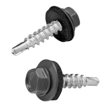 (4.8mm x 25mm, 20) Self-Drilling Farmer Screw Roofing Wooden Structures 4.5mm EPDM Washer Painted