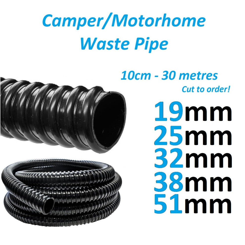 (6 Metres, 32Mm) Waste Water Hose Flexible Water Hose - Caravan Motorhome Various Length Grey 5056697272737