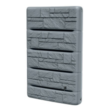 (Grey) Water Butt Rainwater Collector Wall Mounted Tank 400L Flat Slim + Connection Kit