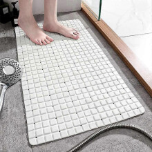 Shower Mat (White) - 70 x 40cm Non-Slip Shower Mat with Suction Cup Can Be Adsorbed on Smooth Floor - The Bathtub Mat is Suitable for Bathtub and Bath