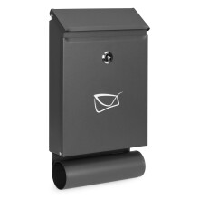 Wandbriefkasten mit Zeitungsfach, verzinkter Stahl