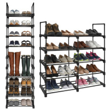 Schuhregal mit 10 Ebenen, für 20 Paar Schuhe, 45 x 30 x 174 cm, Schwarz