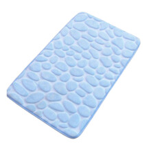 Memory Foam Bath Mat Cobblestone Embossed Bathroom Rug Super Water Absorbent Non Slip Shower Room Wash Basin Bathtub Floor Carpet Pad
