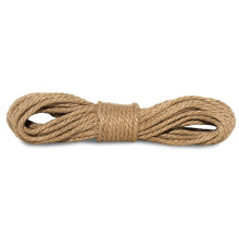 (20m, 6mm) Hessian Jute Natural Rope Twisted Braided Decking Garden Boating Sash 6mm - 50mm
