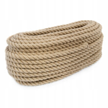 (3m, 20mm) Hessian Jute Natural Rope Twisted Braided Decking Garden Boating Sash 6mm - 50mm
